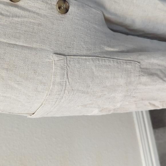 H&M Button From Wide Leg Cropped Linen Blend Jumpsuit Cream XXS hipster summer - Picture 4 of 6